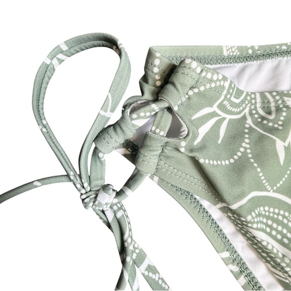 Cupshe Tropical Floral Back Tie Bralette & Tie Side Bikini Set Size Small - Picture 4 of 7
